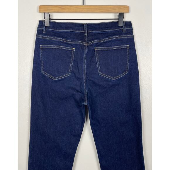 J. McLaughlin Straight Leg Jeans Dark Blue Size 8 High Rise Crop Stretch Denim - Picture 6 of 10